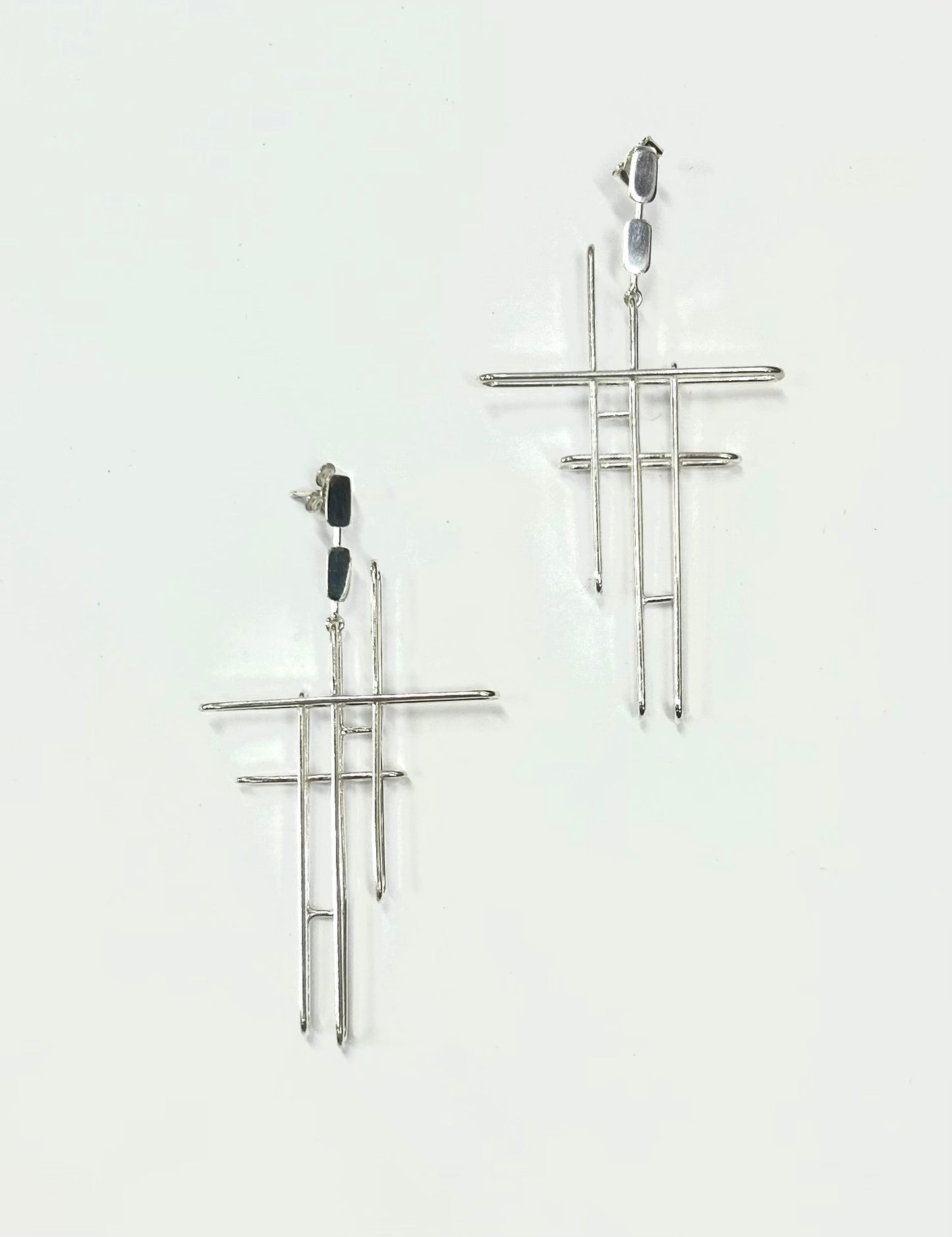 Grid Pattern Earrings