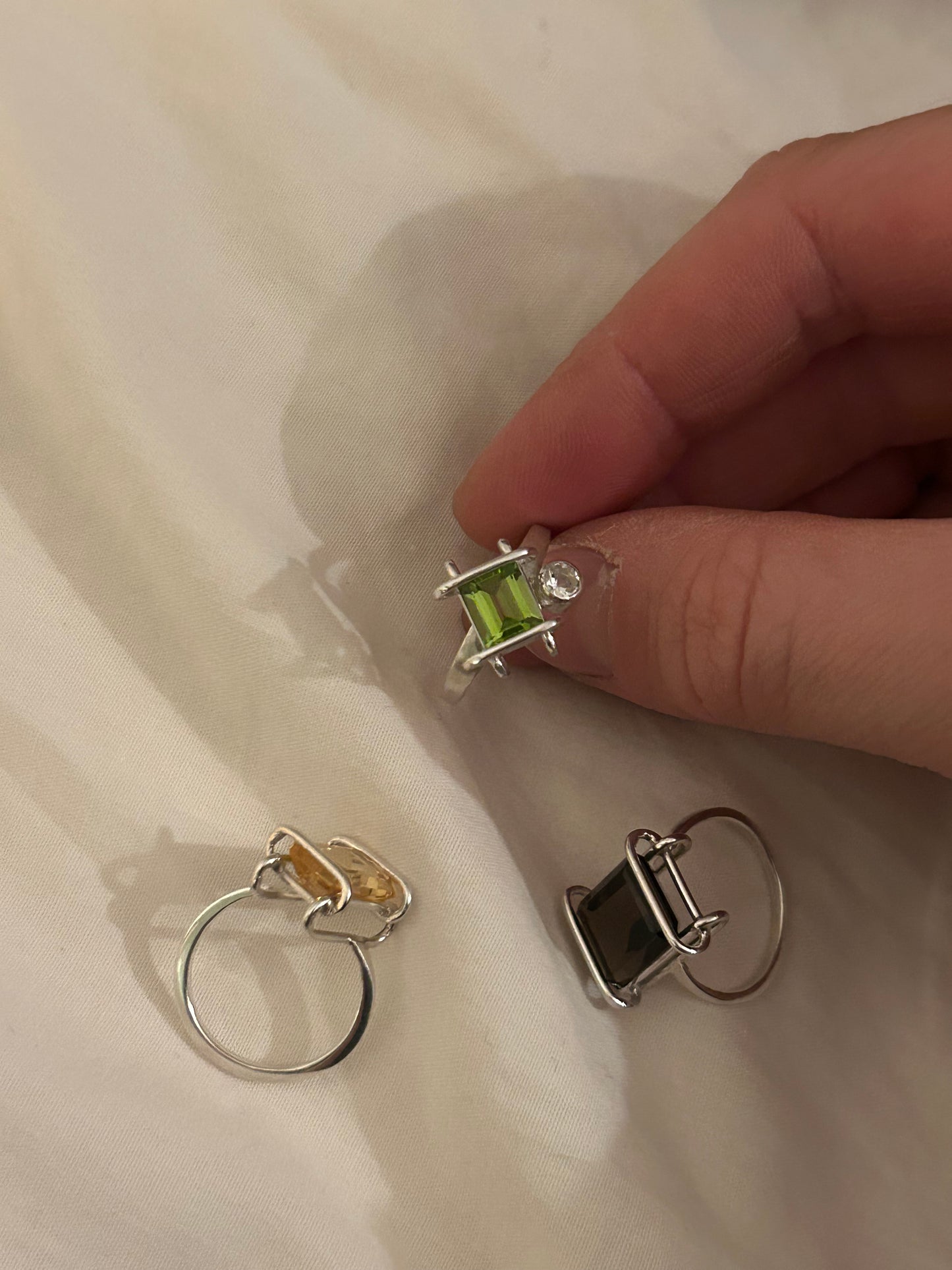 Peridot & Topaz Capture Ring