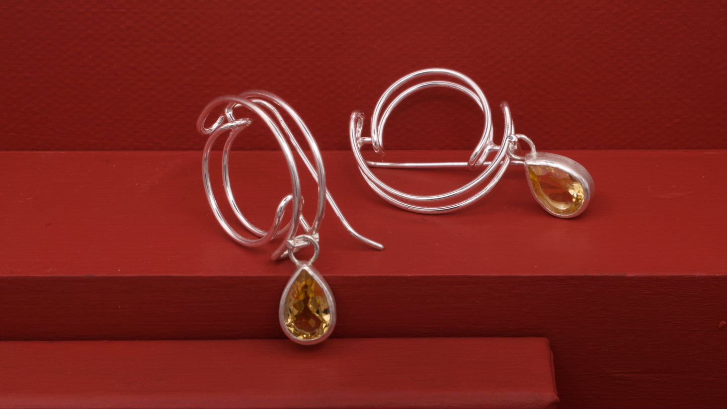 Pear Drop Citrine Earrings