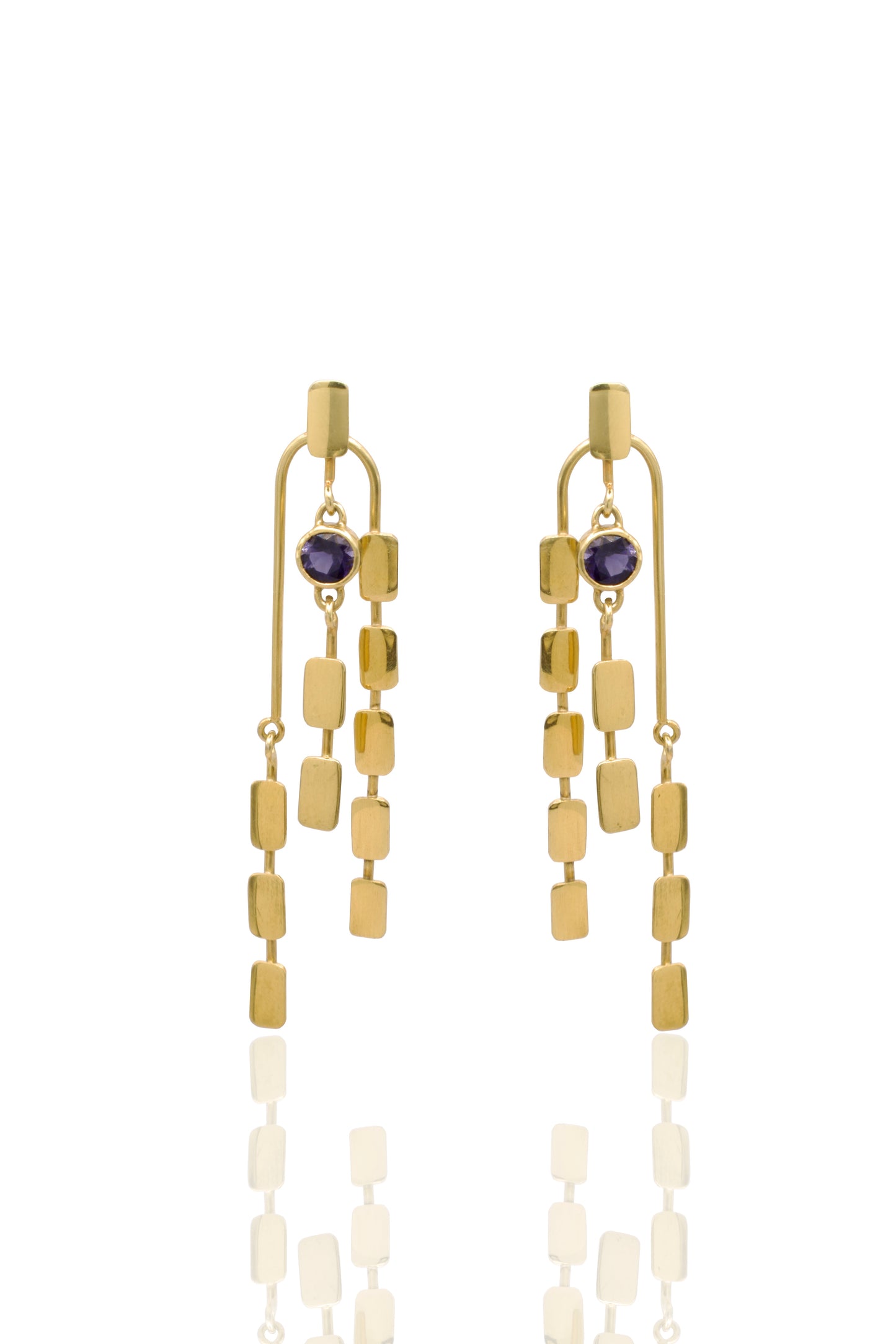 Iolite Movement Chandelier Earrings