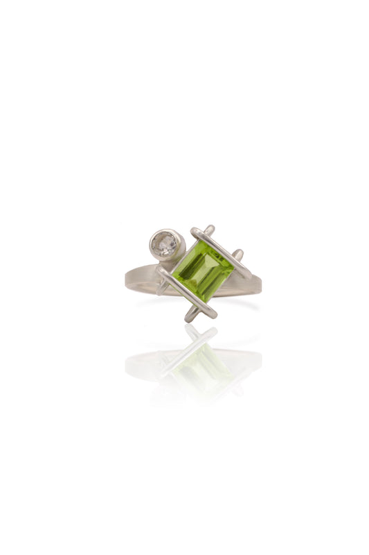 Peridot & Topaz Capture Ring
